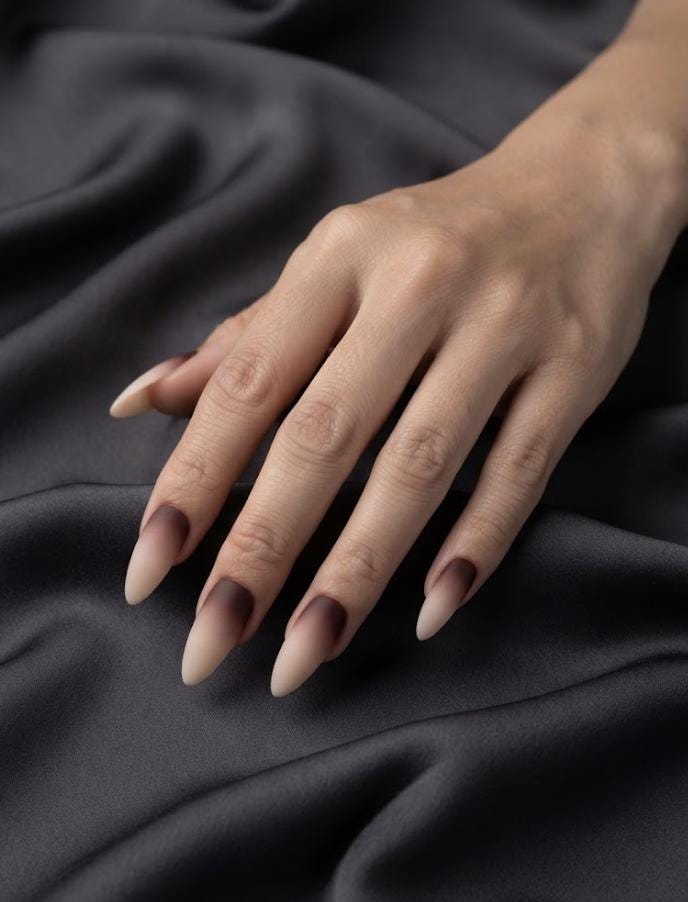 Blood Moon Halloween Press-On Nails – Red & Black Ombre Aura Set