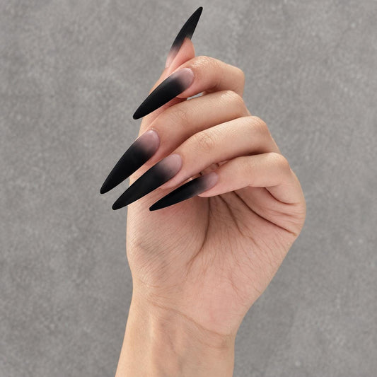 Smoky Black Ombre Press-On Nails – Gothic Gradient