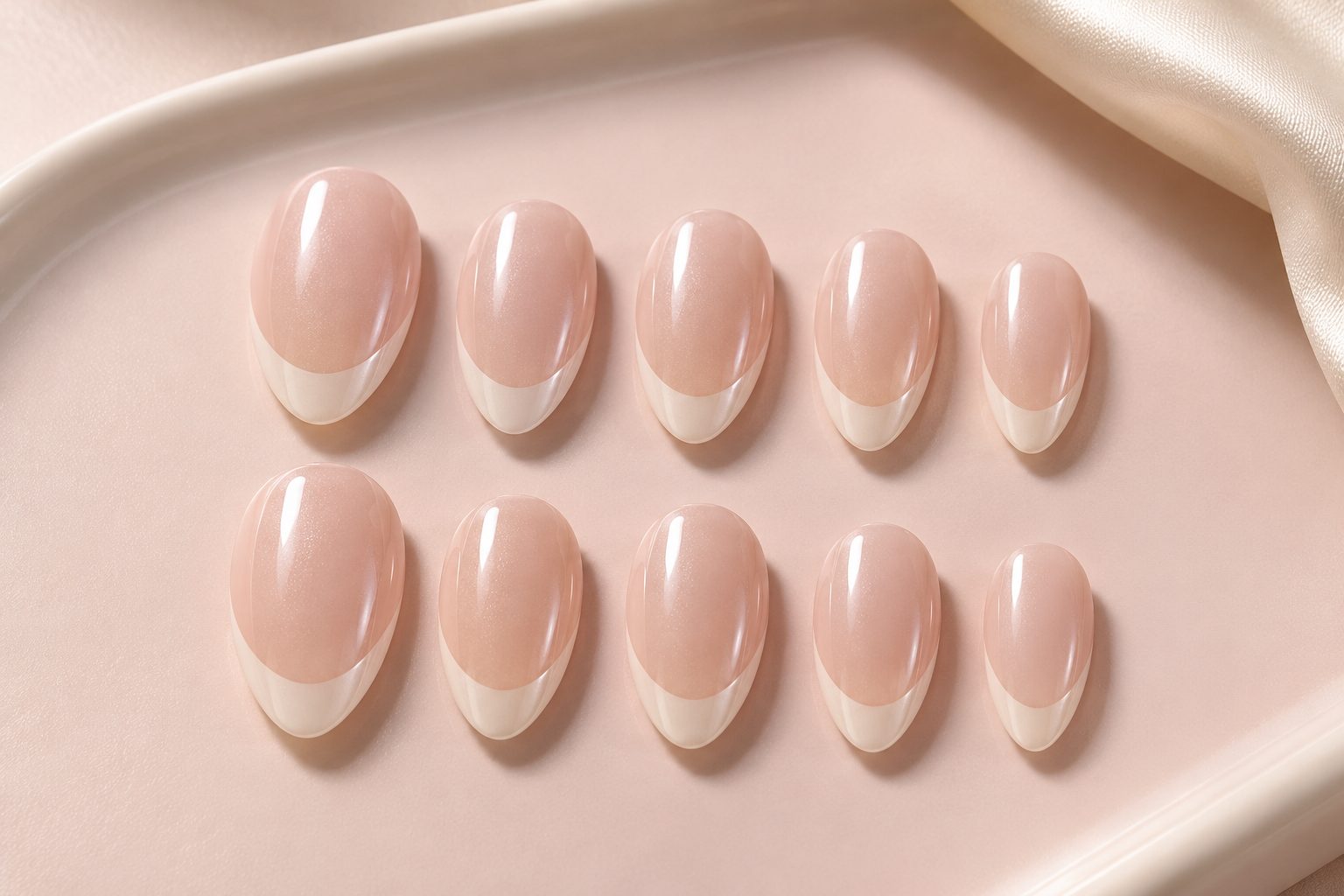 French nail concept, editorial detail