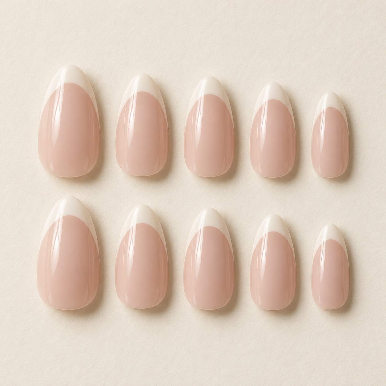 Classic French press-on nail design concept